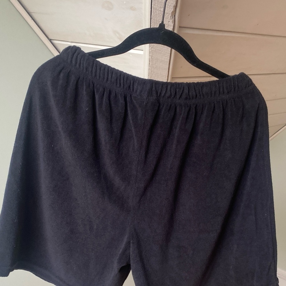 NWT VTG Reebok Black Drawstring Terry Cotton Blend Women's Shorts Size Large - Picture 8 of 9